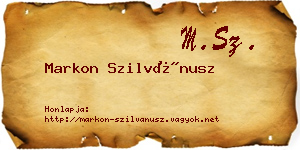 Markon Szilvánusz névjegykártya
